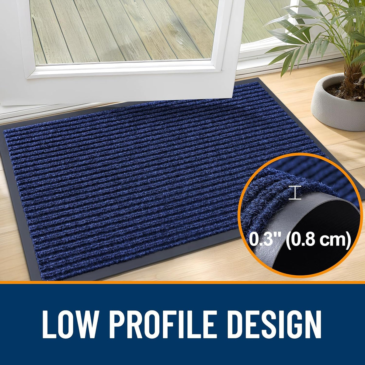 OLANLY Front Door Mat Indoor Outdoor Entrance, Waterproof Heavy Duty Doormat, Fade Resistant, Low