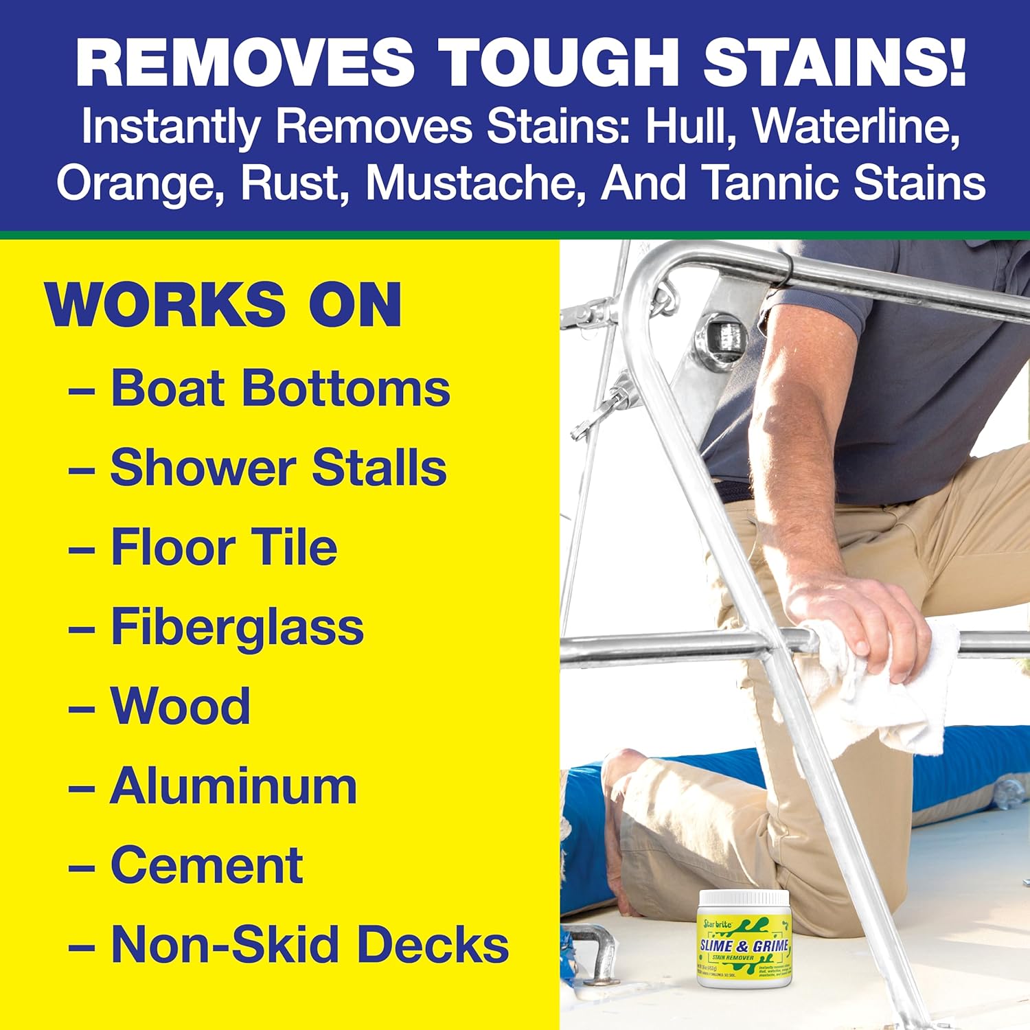 STAR BRITE Slime & Grime Stain Remover - Concentrate Makes 5 Gallons - Remove Tarnish, Rust & Tough