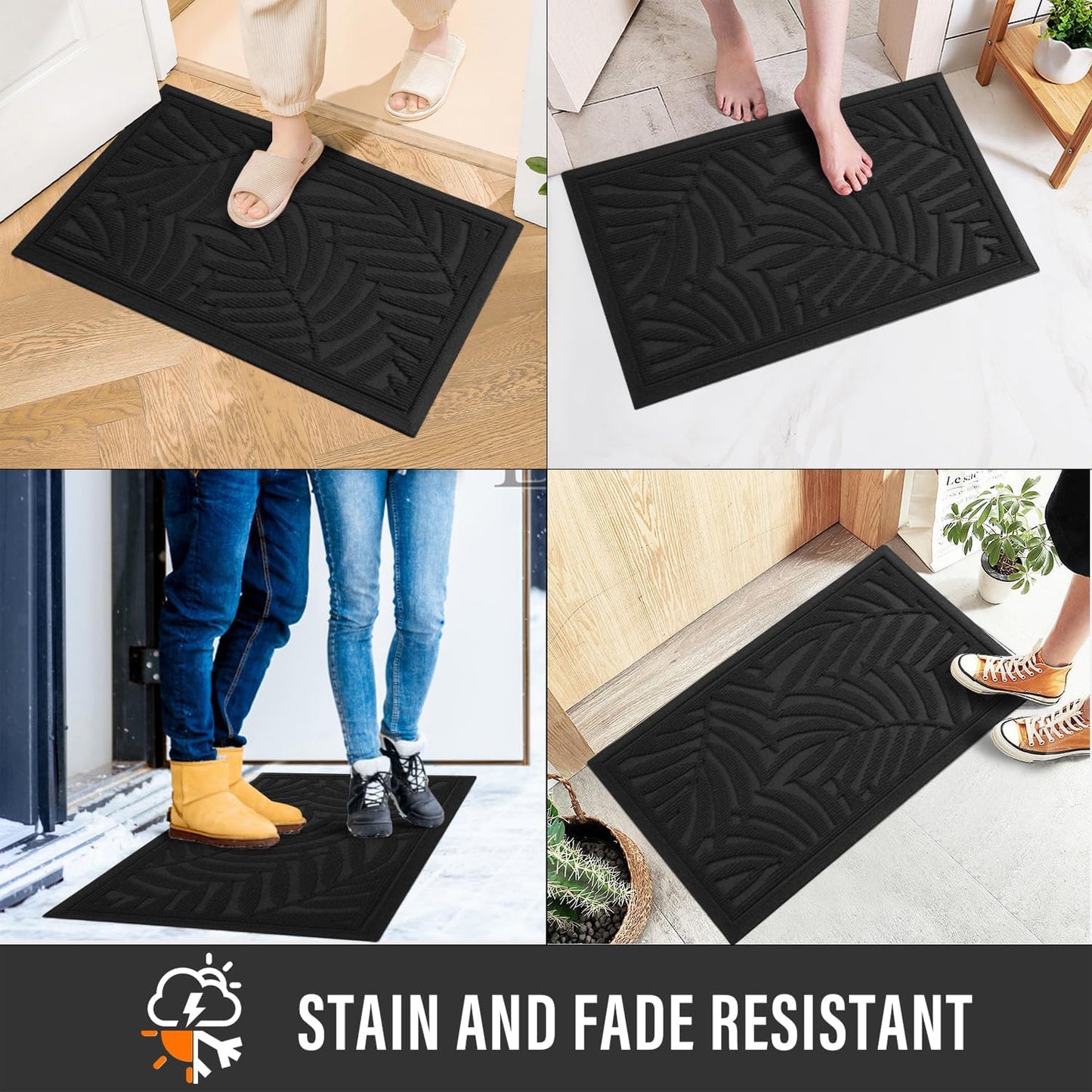 Front Door Mat, Absorbent Resist Dirt Welcome Door Mat Indoor Outdoor, Waterproof Doormat, Sturdy