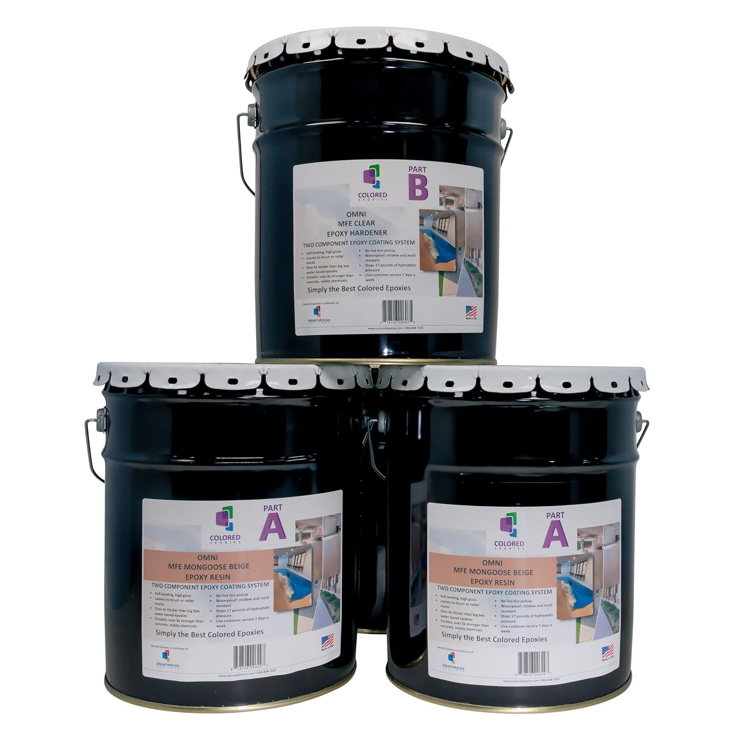 Colored Epoxies Mongoose Beige Epoxy Resin Coating Made with Beautiful and Vibrant Pigments, 100%