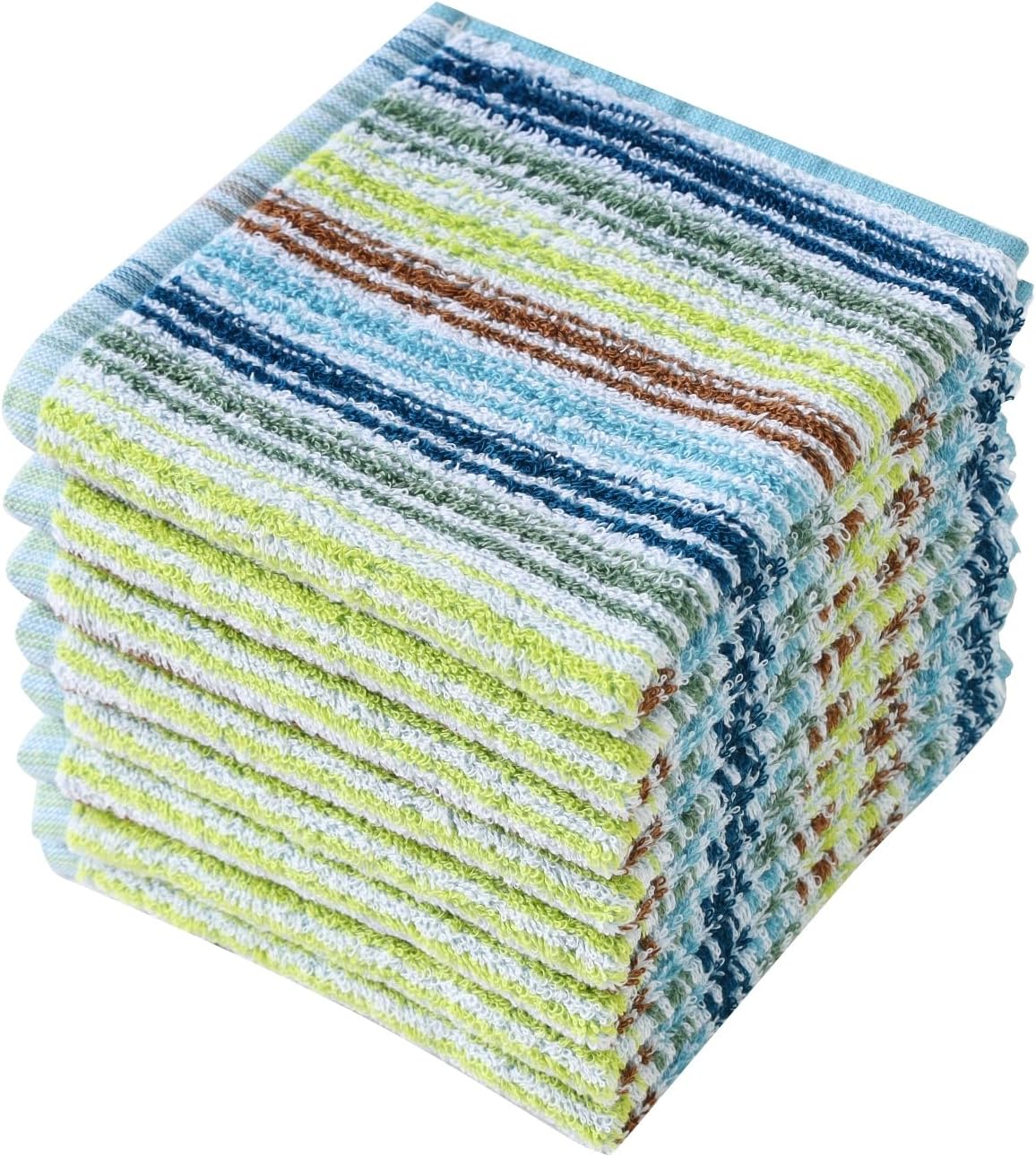 Oeleky Kitchen Dishcloths for Washing Dishes, Ultra Absorbent Dish Rags, Cotton Cleaning Cloths