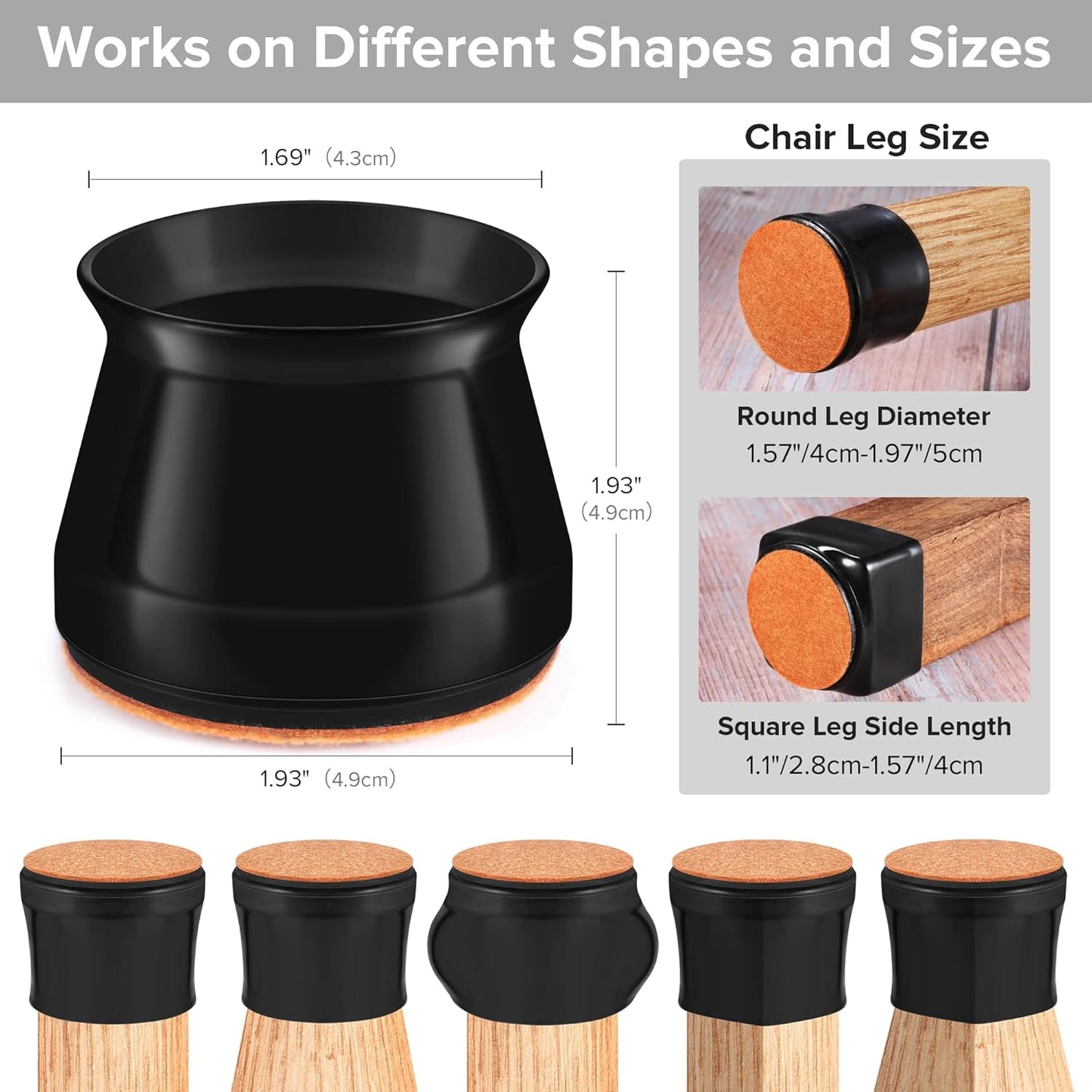 24PCS Upgraded Silicone Chair Leg Floor Protectors for Hardwood Floors, Furniture Sliders for Chair
