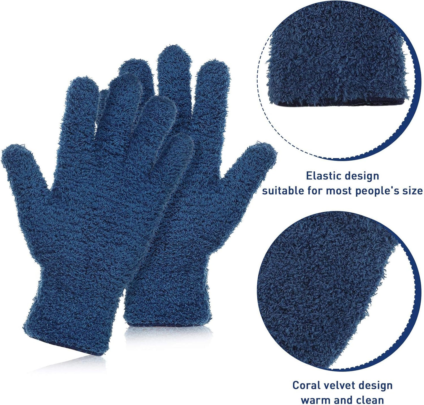 Patelai 2 Pairs Microfiber Gloves for plants Dusting Cleaning Glove Mittens House Cars Blinds