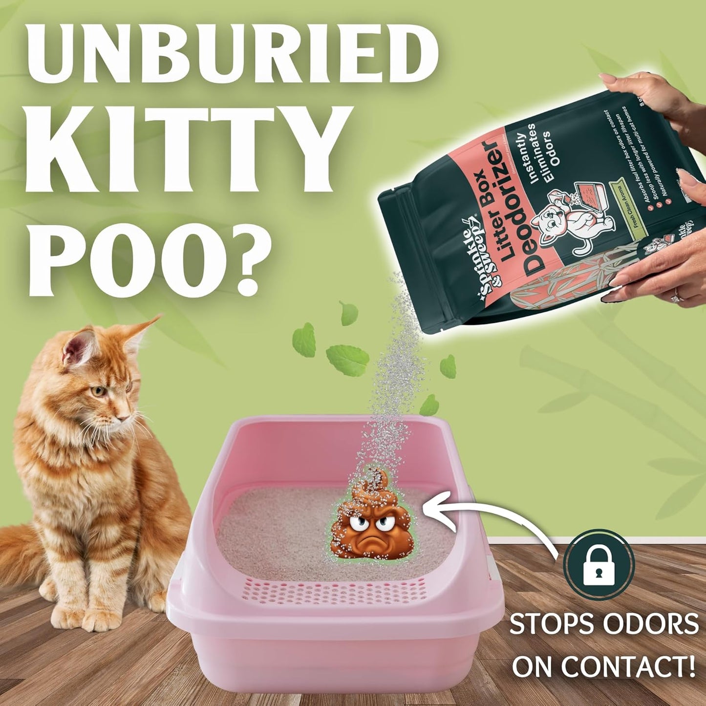 Litter Box Deodorizer | Cat Litter Deodorizer | Smell Control for Cats | Non-Toxic & Safe for
