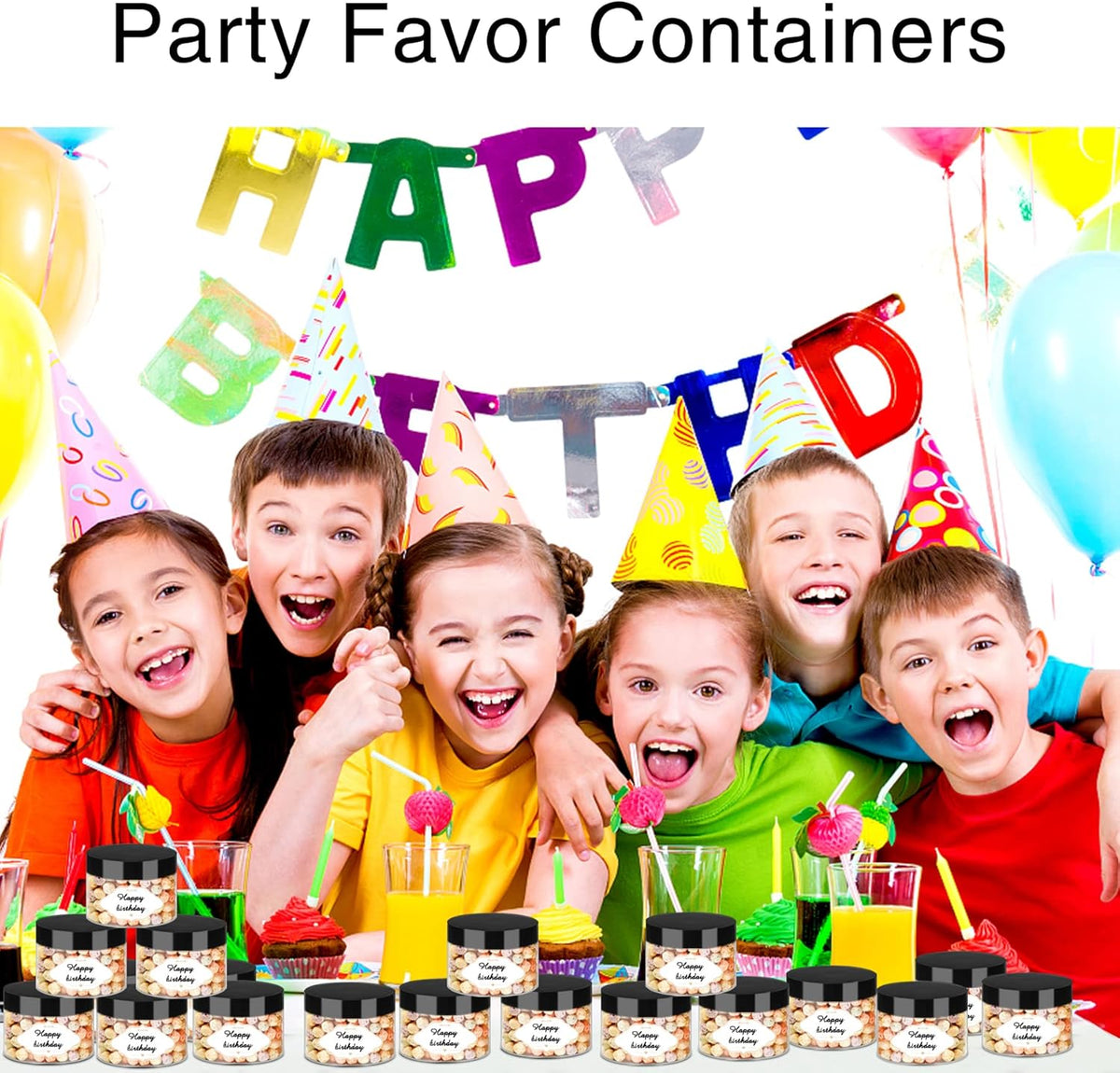 Plastic Jars with Lids, 4 OZ Slime Containers 72 Pcs Empty Clear Plastic Jars Refillable Plastic