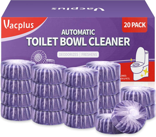 Vacplus Toilet Bowl Cleaners - 20 Pack Long-Lasting Toilet Cleaner Tablets, Prevent Stains &