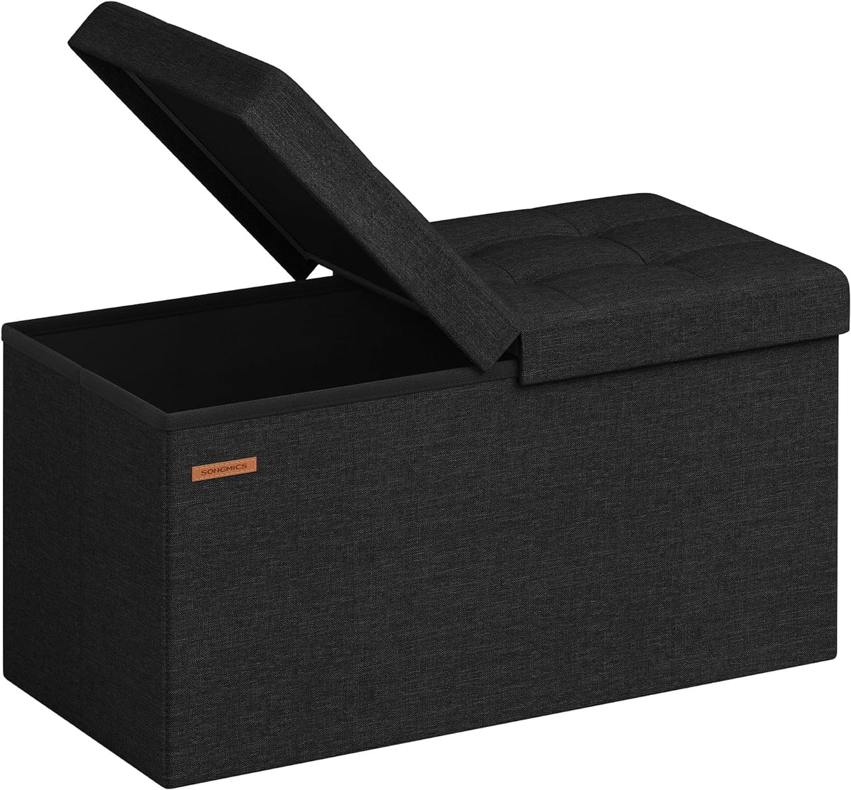 SONGMICS Mazie Collection - 30 Inches Storage Ottoman, Foldable Storage Bench with Flipping Lid