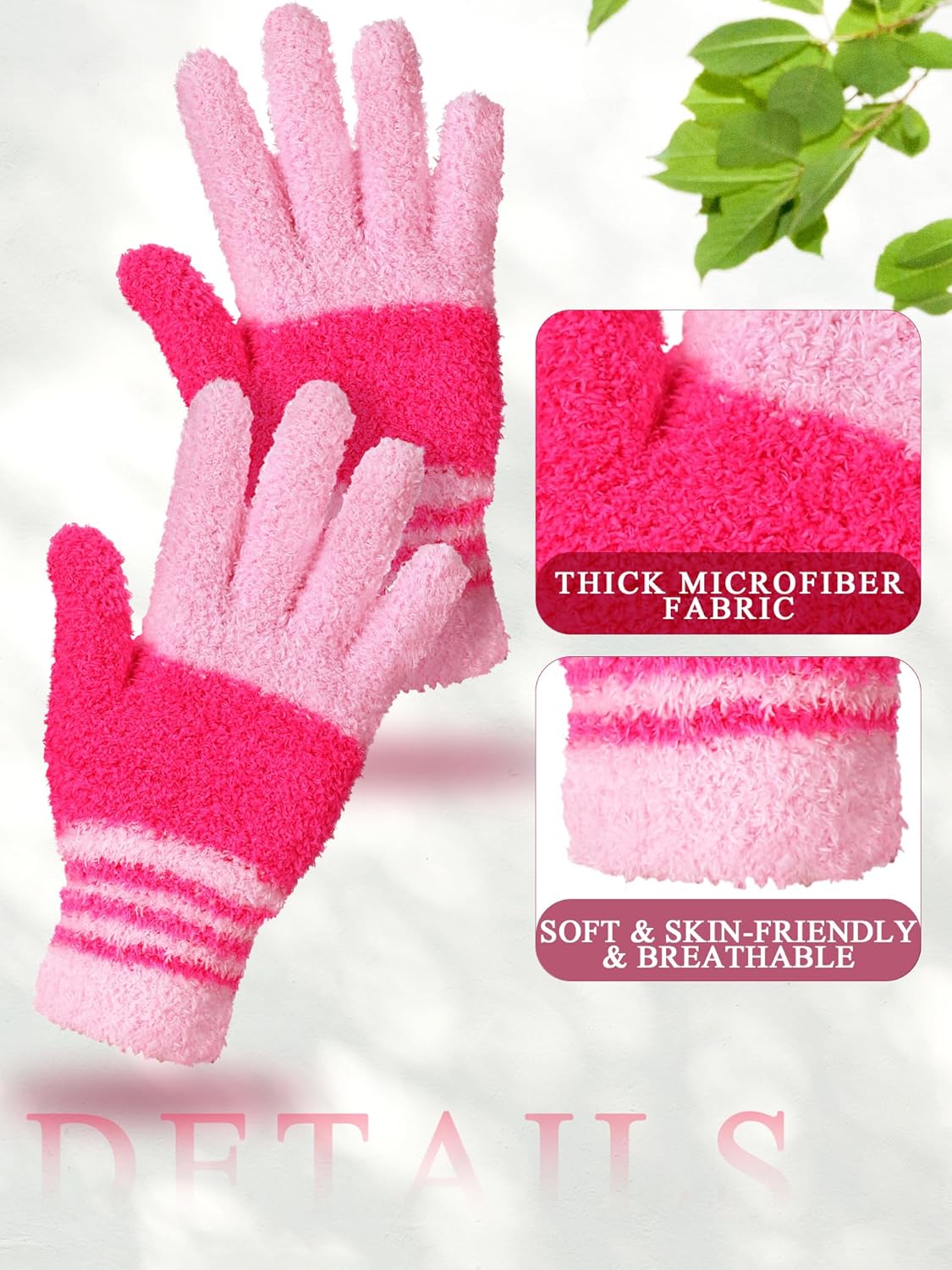 Patelai 3 Pairs Microfiber Plant Dusting Gloves Leaf Cleaning Gloves for Indoor Plants, Blinds