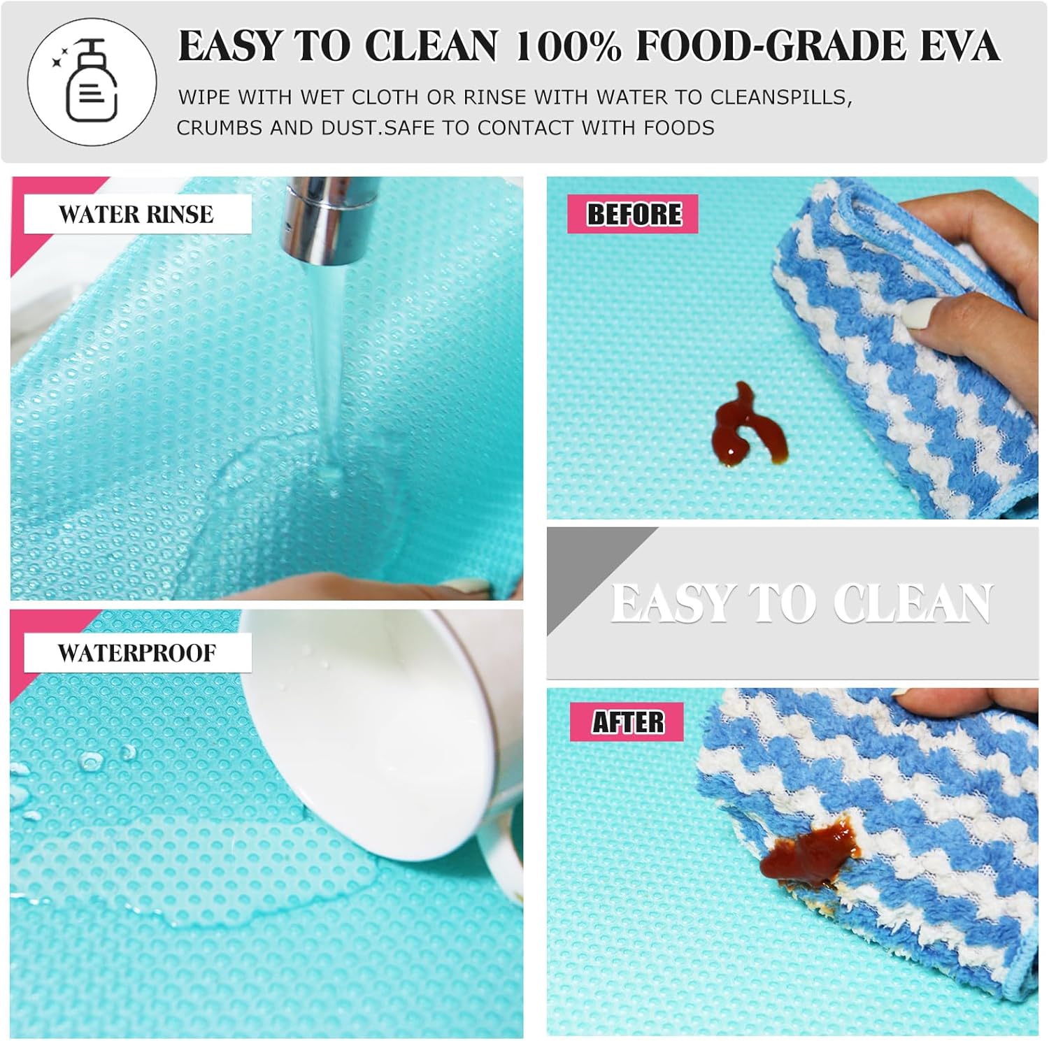 20Pcs Refrigerator Liners, Washable Fridge Liner Shelf Mats Refrigerator Pads for Cupboard Cabinet