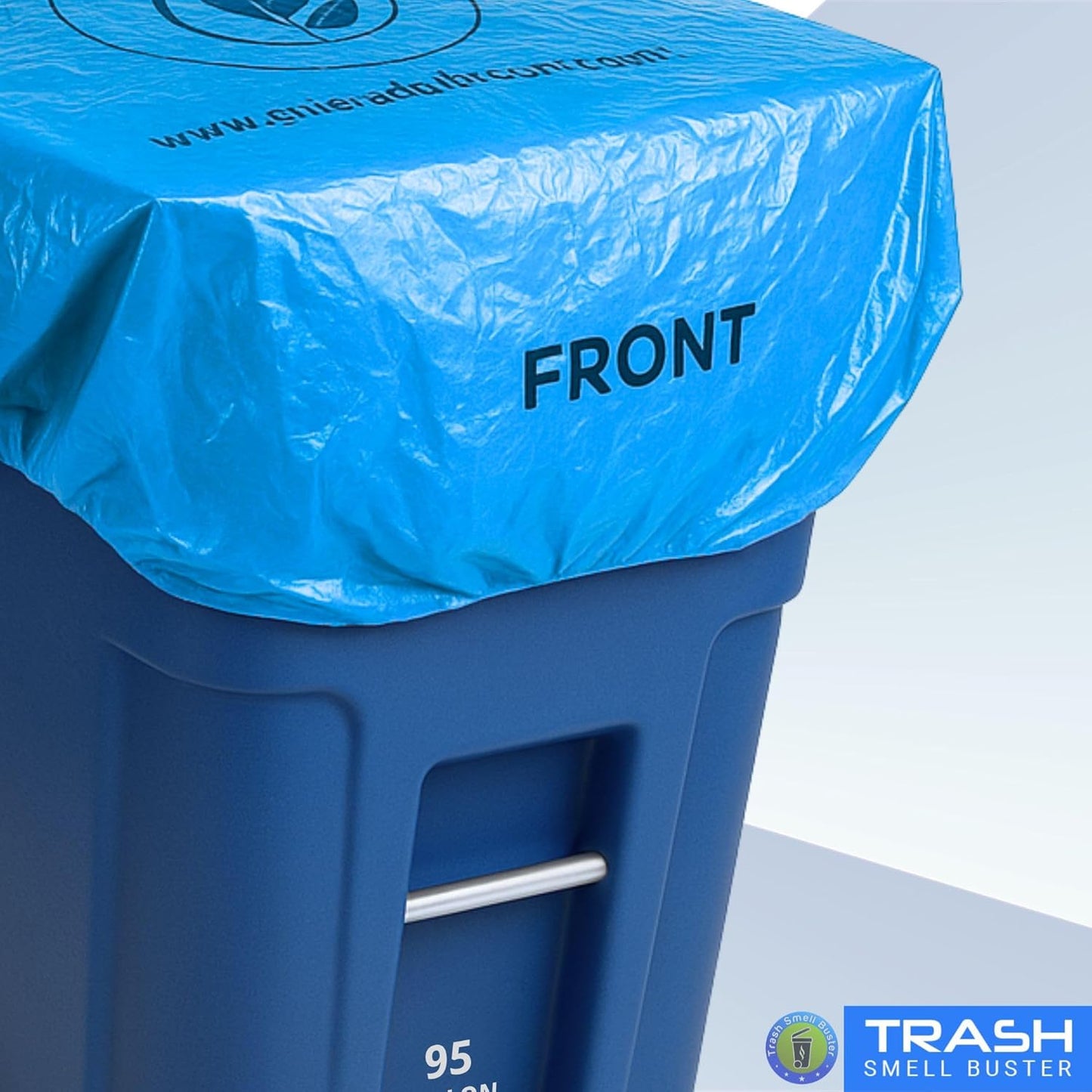 | Odor Eliminating Trash Can Cover for 95 Gallon Outdoor Bins | Lemon Scented with Elastic Band |