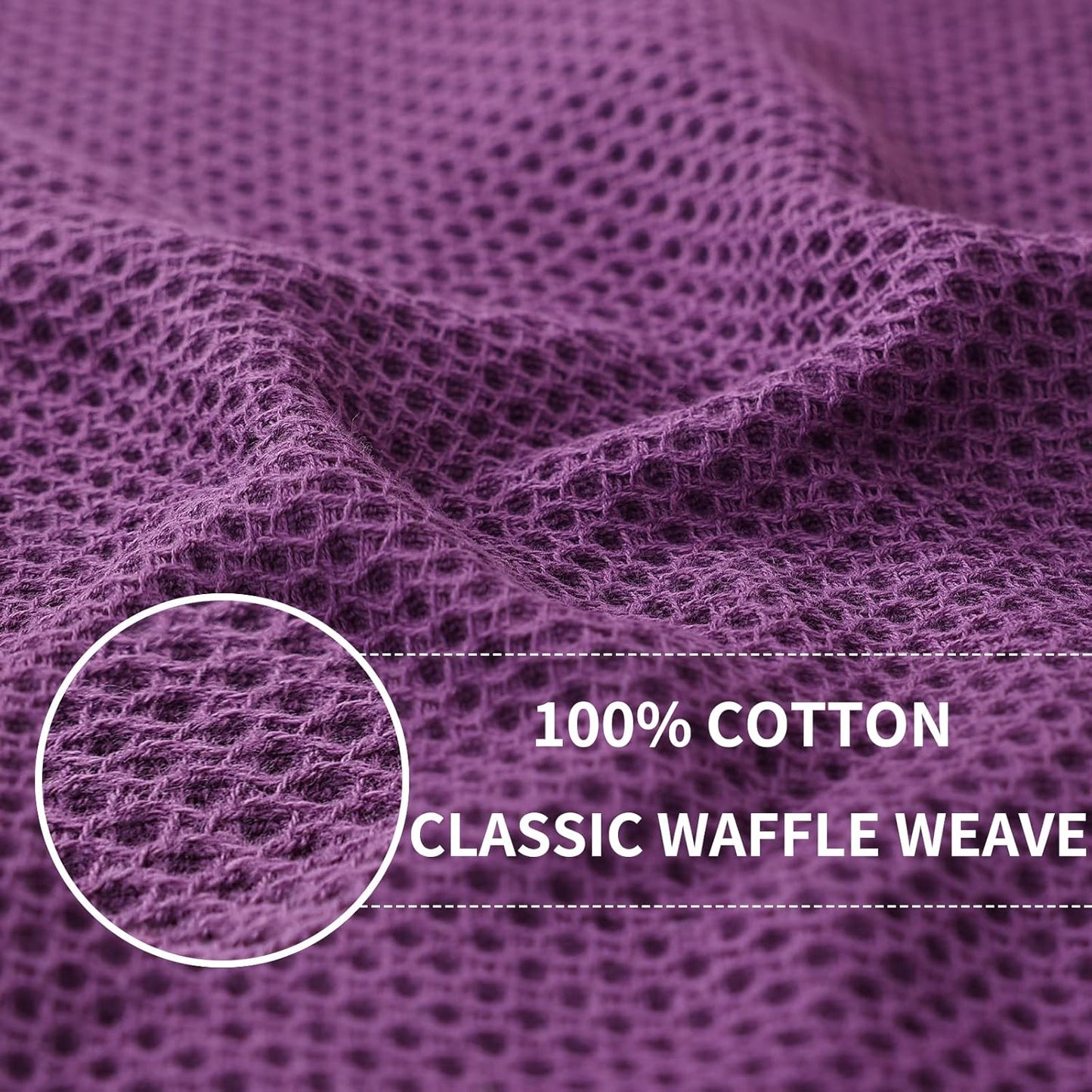 Homaxy 100% Cotton Waffle Weave Kitchen Dish Towels, Ultra Soft Absorbent Quick Drying Cleaning