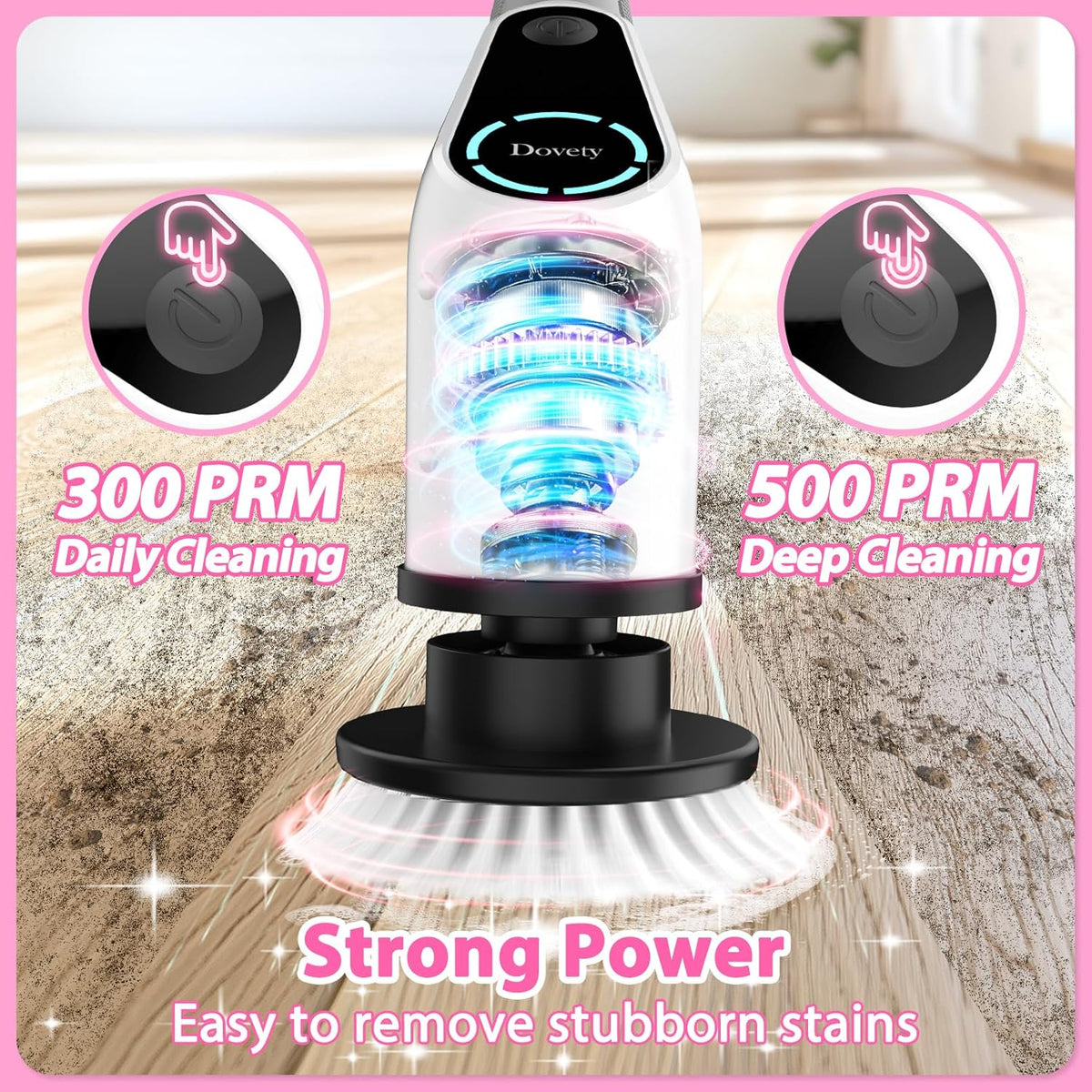 Dovety Electric Spin Scrubber, Cordless Cleaning Brush, Shower Scrubber with 8 Replaceable Brush