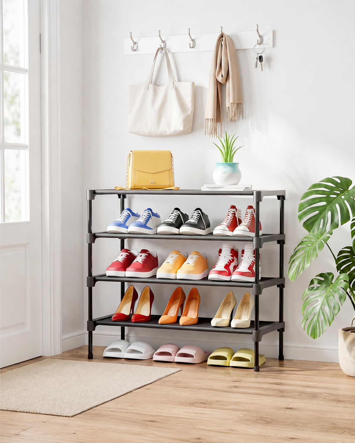 Kitsure Shoe Rack - Non-Woven Shoe Rack Shelf, Shoe Organizer for Closet, Entryway, Garage &
