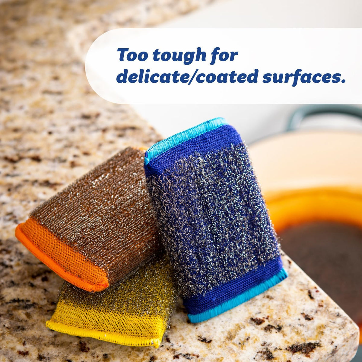 Scrub Daddy Large Steel Scouring Pads - Scour Daddy Steel XL Stainless Steel Dish Scrubber Sponge