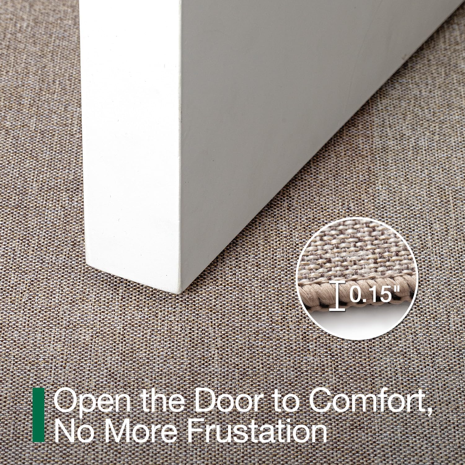 LUMI Ultra Thin Door Mat for Entryway, Low Profile Non Slip Rubber Backing Indoor Doormat, Easy