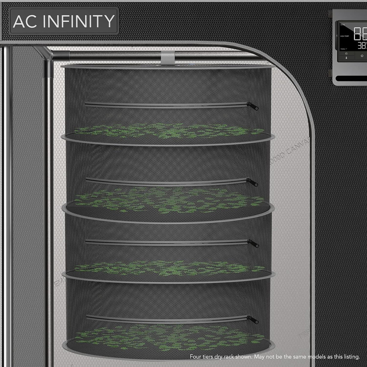AC Infinity Herb Drying Rack, 6-Layer Hanging Mesh Net for Plants, Seeds, and Buds, 24" Diameter