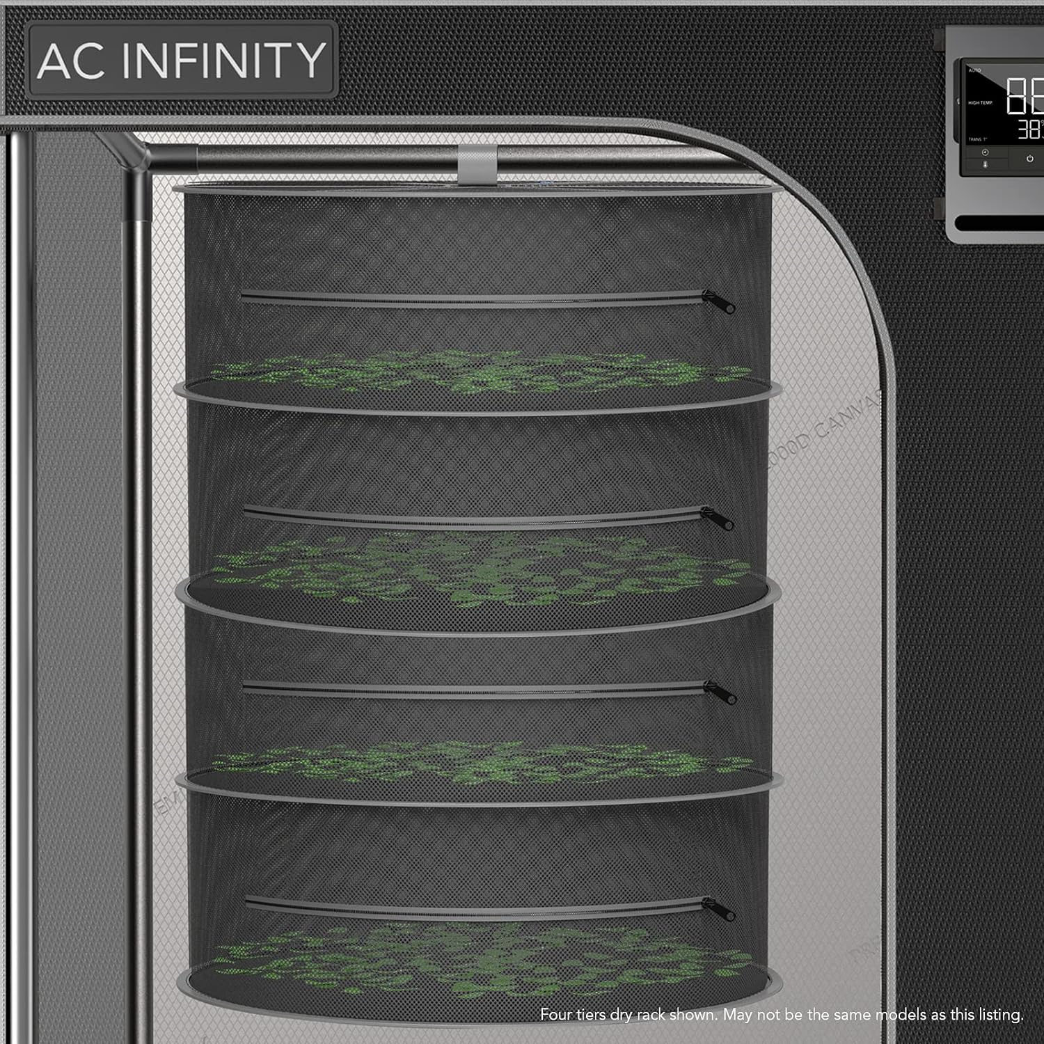 AC Infinity Herb Drying Rack, 6-Layer Hanging Mesh Net for Plants, Seeds, and Buds, 24" Diameter