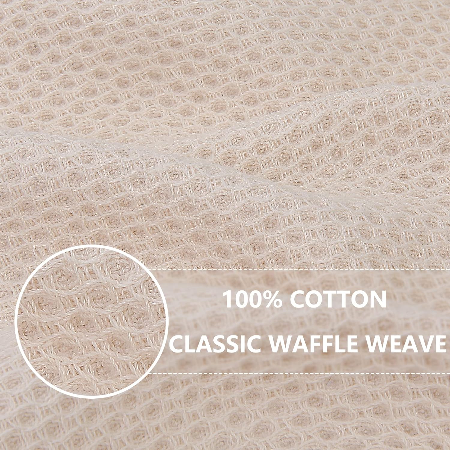 Homaxy 100% Cotton Waffle Weave Kitchen Dish Cloths, Ultra Soft Absorbent Quick Drying Dish Towels