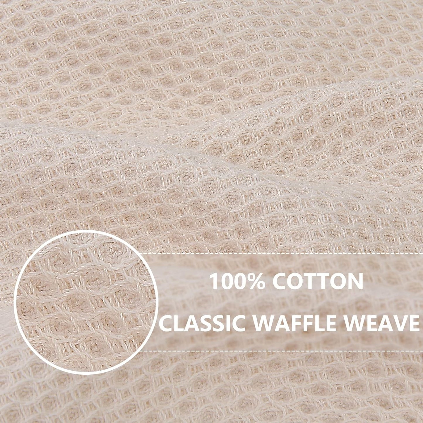Homaxy 100% Cotton Oversized Waffle Weave Kitchen Dish Towels, Ultra Soft Absorbent Quick Drying