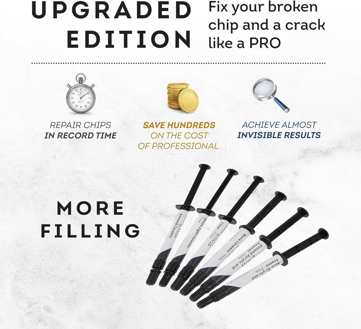 Refill for Bone & Almond Color Surface Repair Kit - Fix Chips & Defects in Minutes | Repair Tiles
