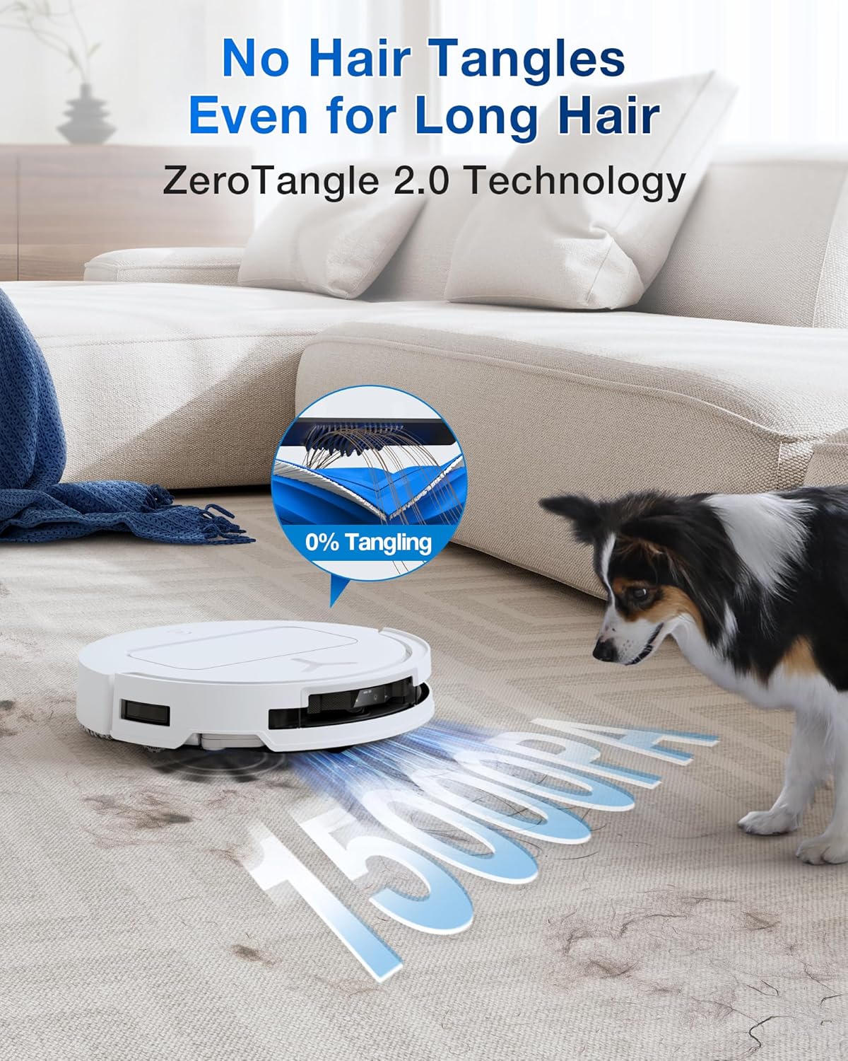 ECOVACS DEEBOT T50 PRO Omni Robot Vacuum and Mop, 3.19” Ultra-Slim, 15,000Pa Suction, ZeroTangle