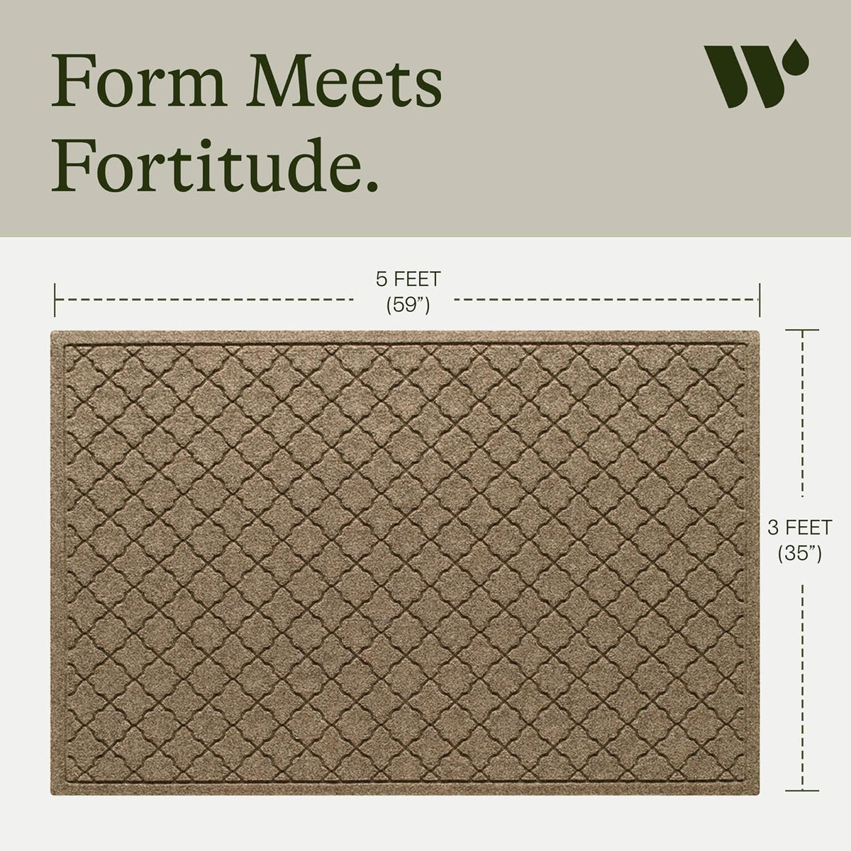 WaterHog Heavy Duty Doorway Mat, 3' x 5', Made in USA, Durable & Skid-Resistant Entryway Mat