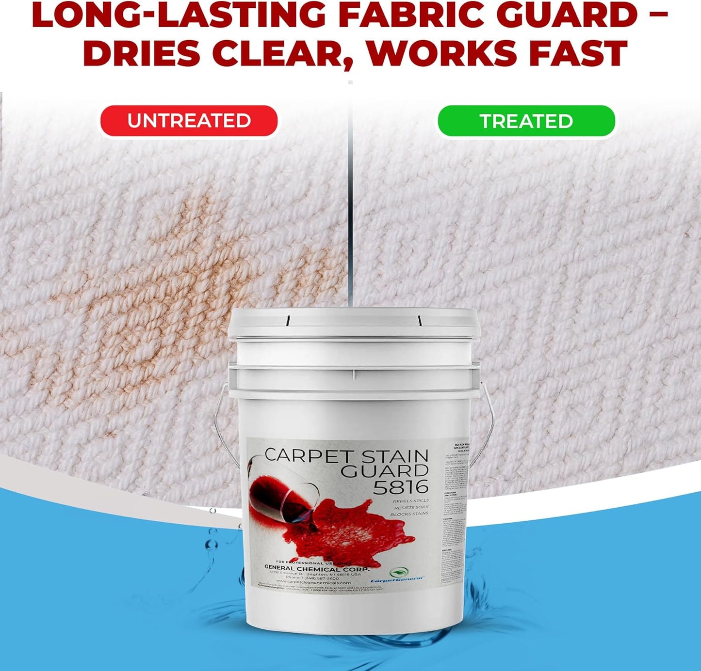 General Chemical Stain Shield Spray - Safe Fabric Protector Spritz and Stain Guard 5816 for