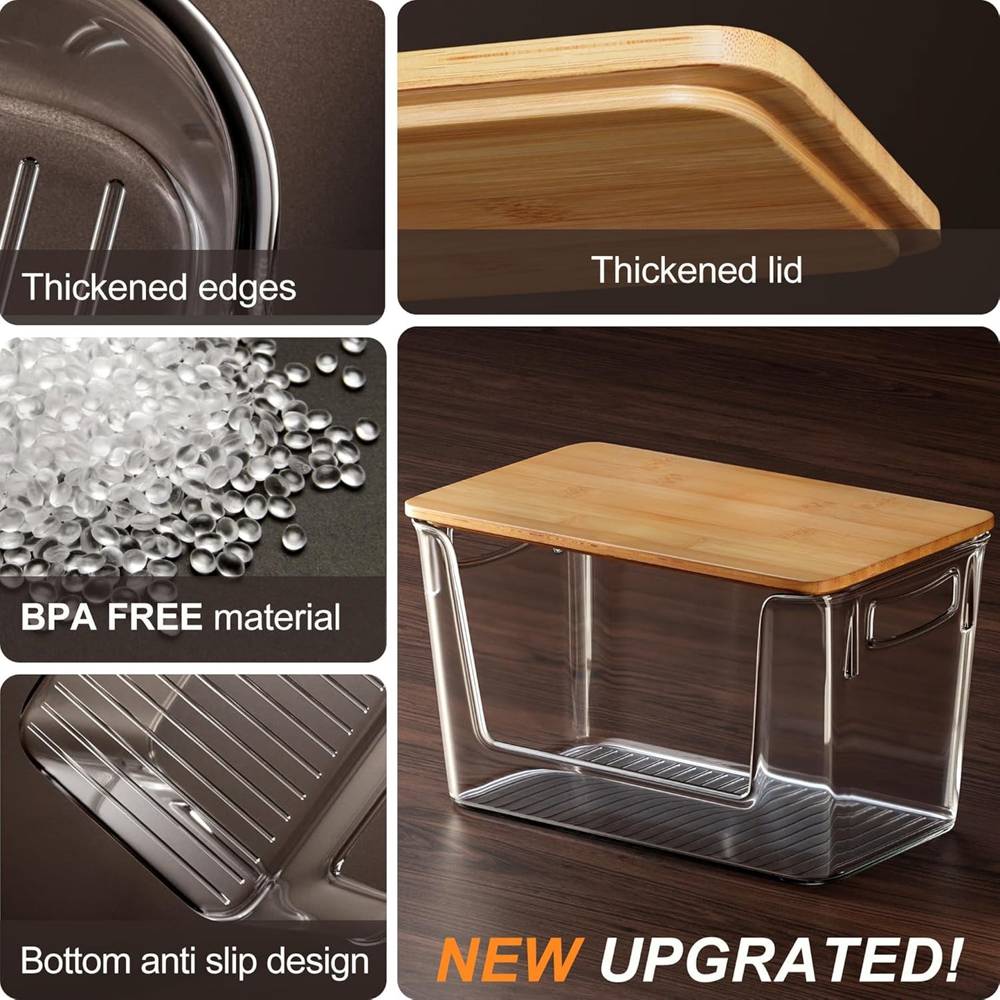 Pantry Organizers Storage, 2 Pack Stackable Kitchen Counter Bins for Onion Potato Garlic, Fruit