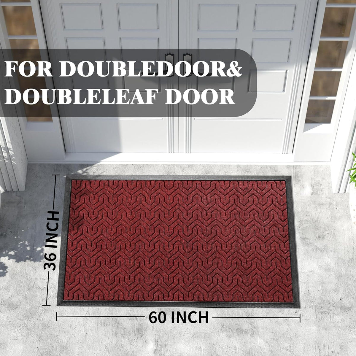 Yimobra Extra Large Door Mat Outside Entrance 60x32, Waterproof Heavy Duty Outdoor Mats for Front