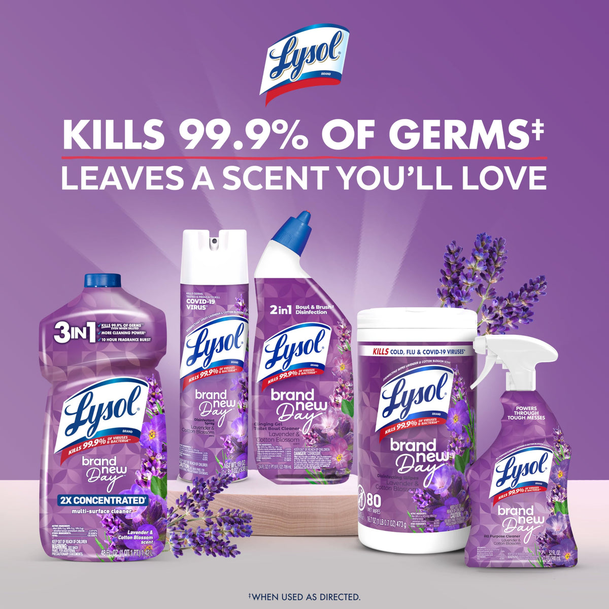 Lysol Toilet Bowl Cleaner Clinging Gel, Lavender Scent, 24 oz, 2 Pack