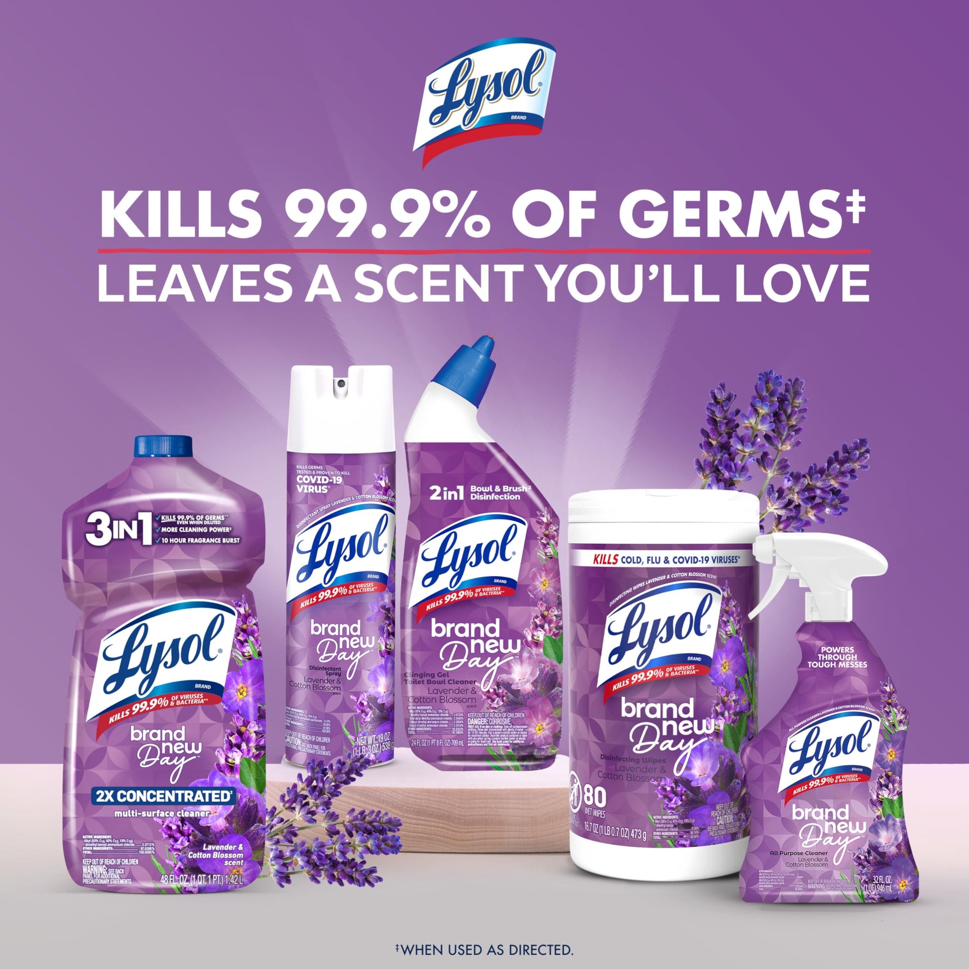 Lysol Toilet Bowl Cleaner Clinging Gel, Lavender Scent, 24 oz, 2 Pack
