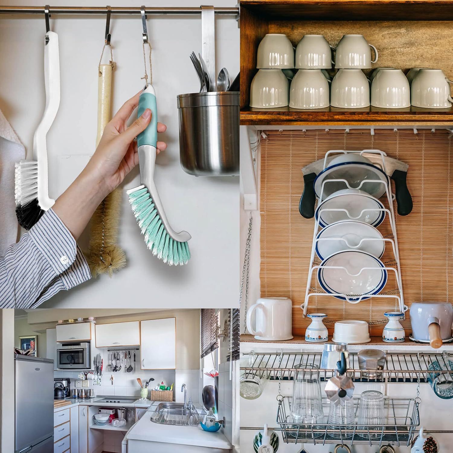 2Pcs Cleaning Brushes, Multi-Purpose Right Angle Brush Scrubbing Kitchen Coffeeroom Tearoom Deep
