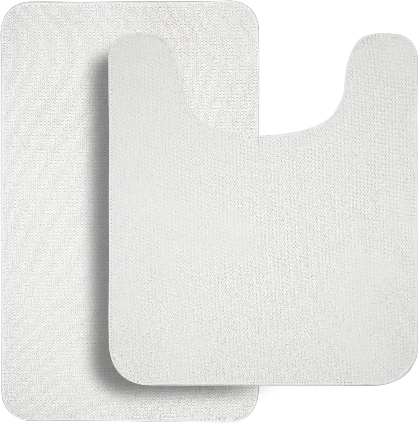 Bathroom Rugs Set 2 Pieces,Thin Bathroom Mats,Toilet Rugs,Quick Dry,Non-Slip,Machine Washable,Low