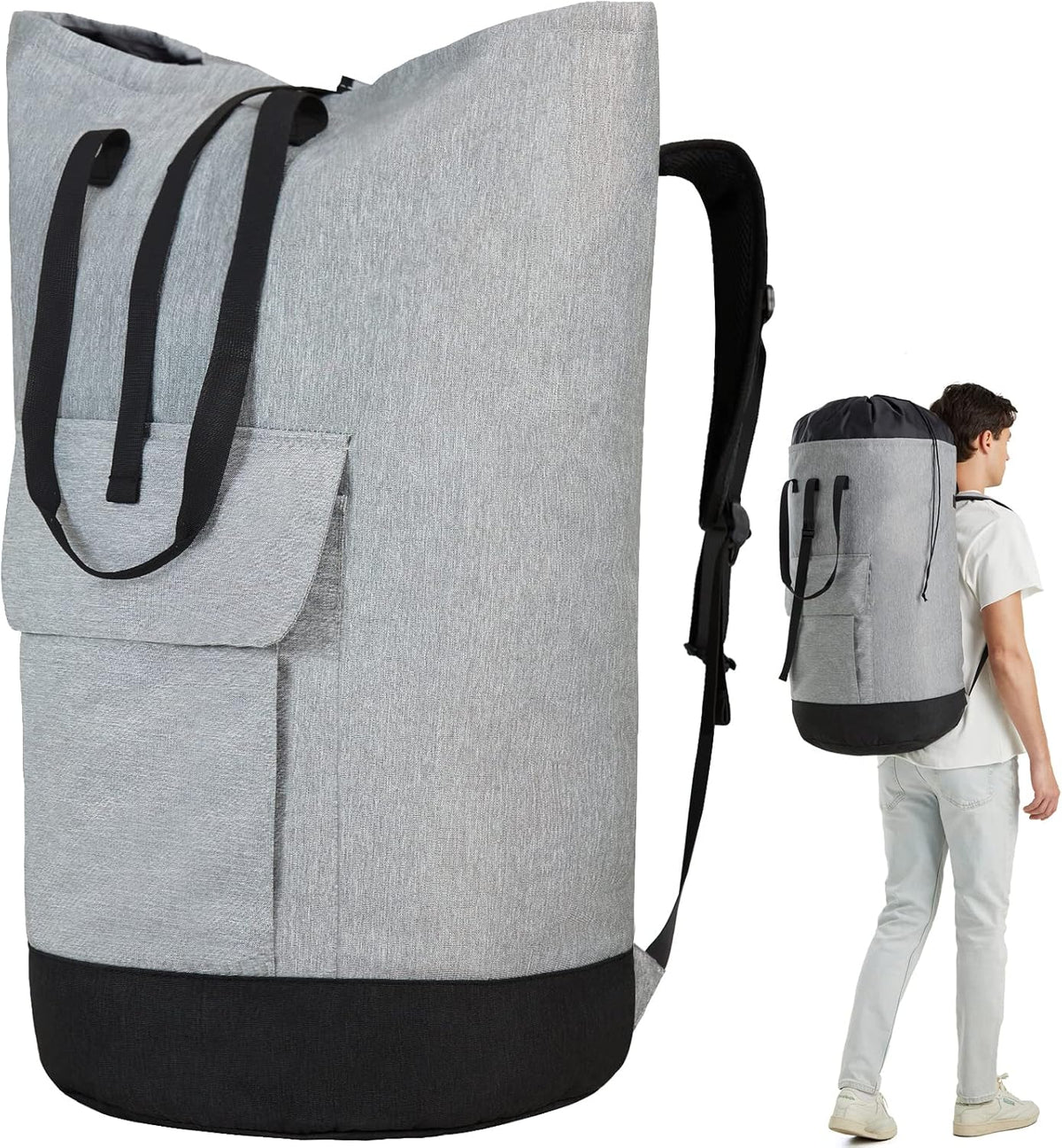 Laundry Bag for College, 115L Heavy Duty Laundry Backpack with Shoulder Straps, Large Dirty Clothes