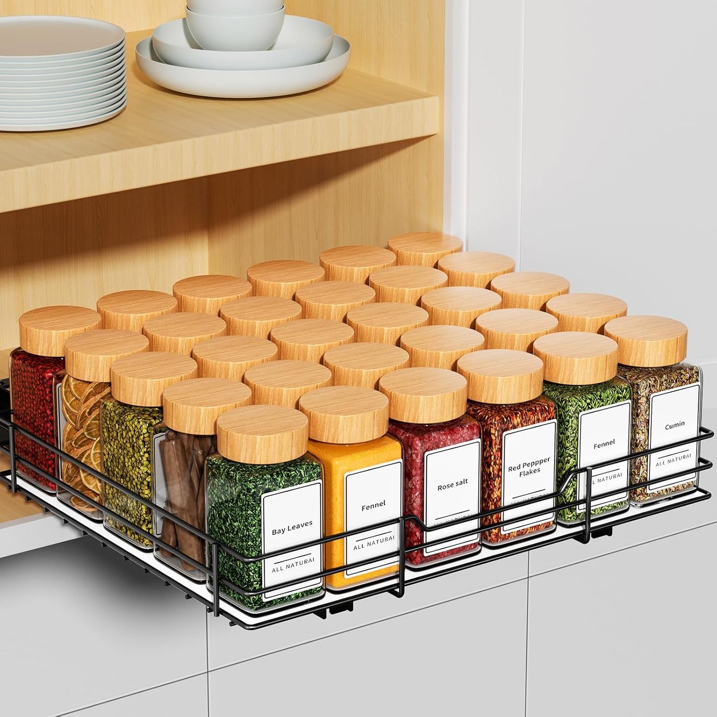 RCHYFEED Pull Out Spice Rack Organizer for Cabinet,Slide out Spice Organization for Inside