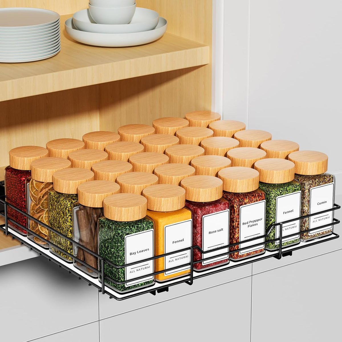 RCHYFEED Pull Out Spice Rack Organizer for Cabinet,Slide out Spice Organization for Inside