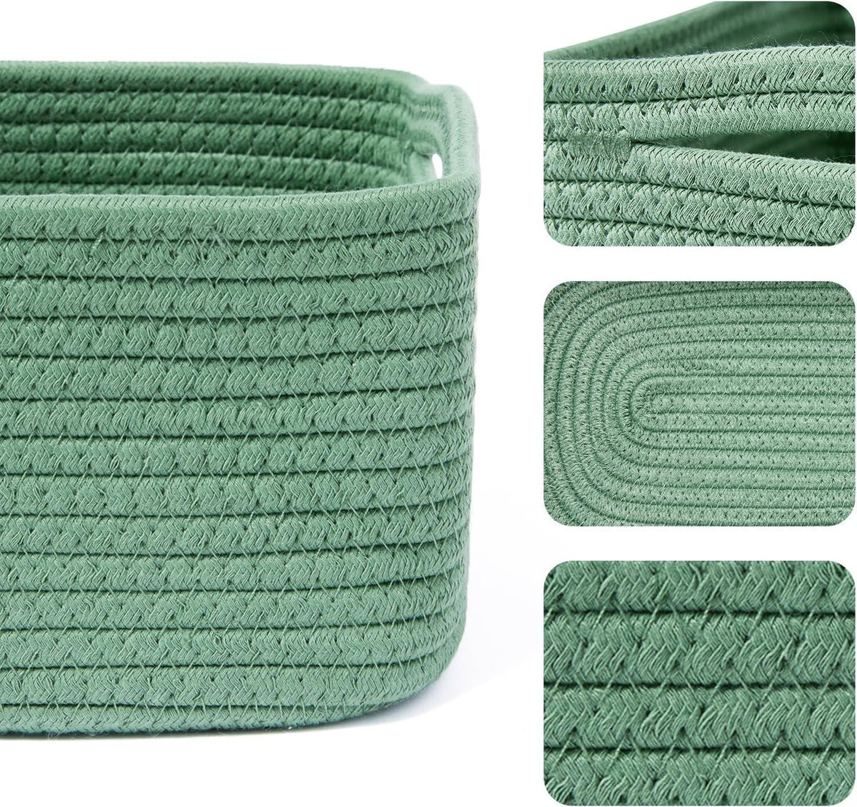 Small Storage Baskets for Organizing | Closet Organizer Bins | Shelf Toy Basket | Woven Rope