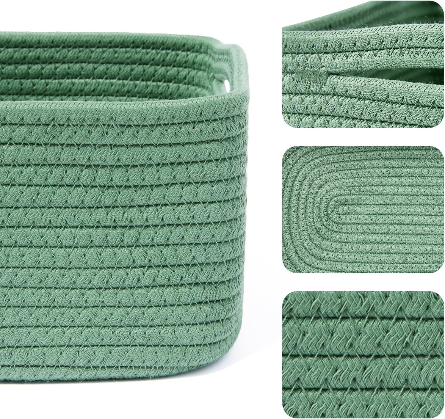 Small Storage Baskets for Organizing | Closet Organizer Bins | Shelf Toy Basket | Woven Rope