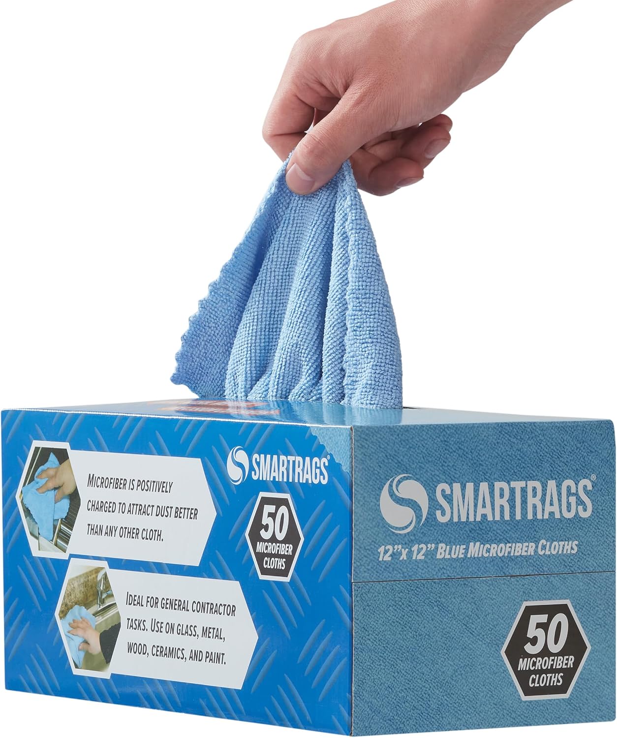 Arkwright Smart Rags in Box - (Bulk Case of 400) Lint Free Microfiber Cleaning Cloth, Scratch &