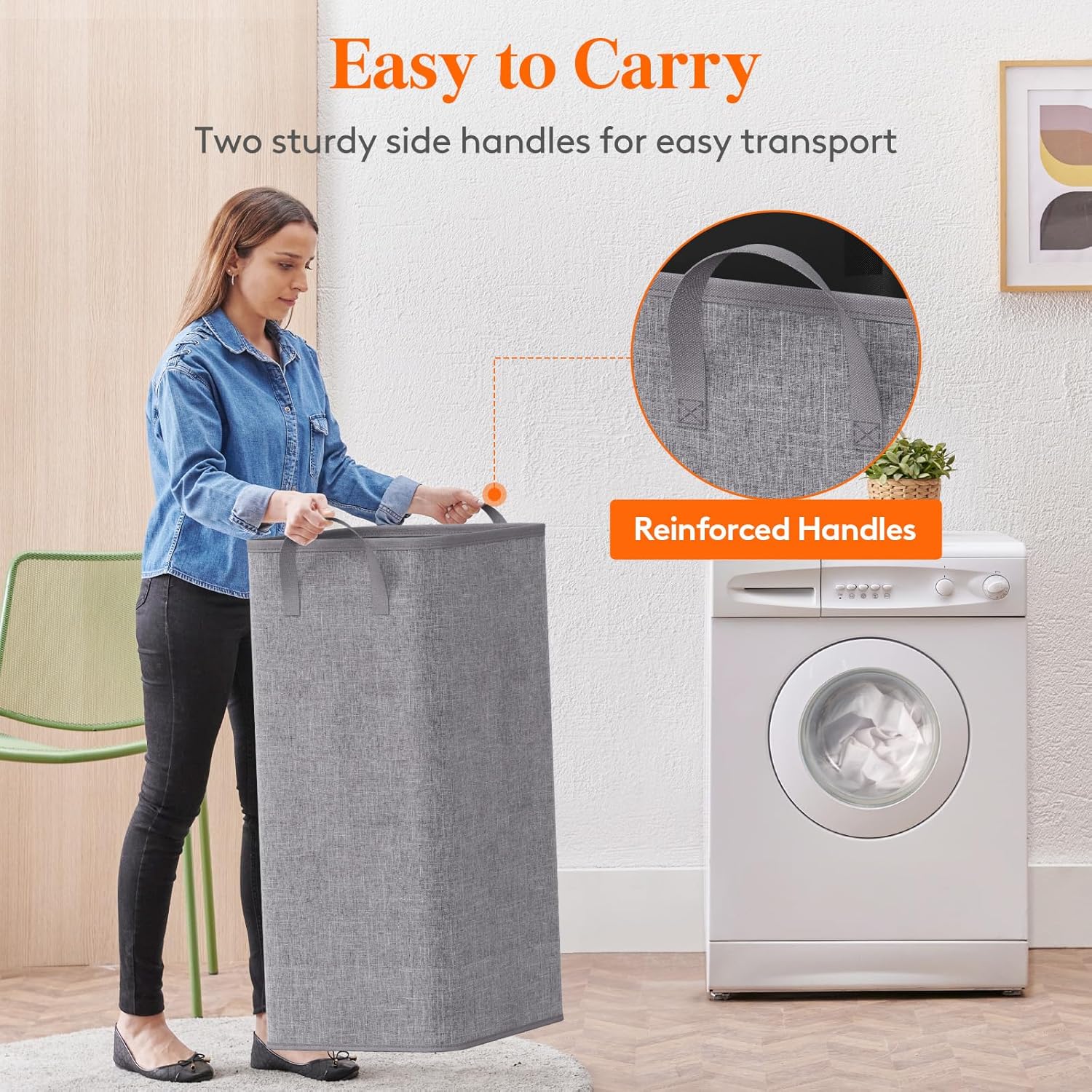 Lifewit 100L Large Tall Laundry Hamper, Collapsible Laundry Basket with Handles, Foldable Clothes