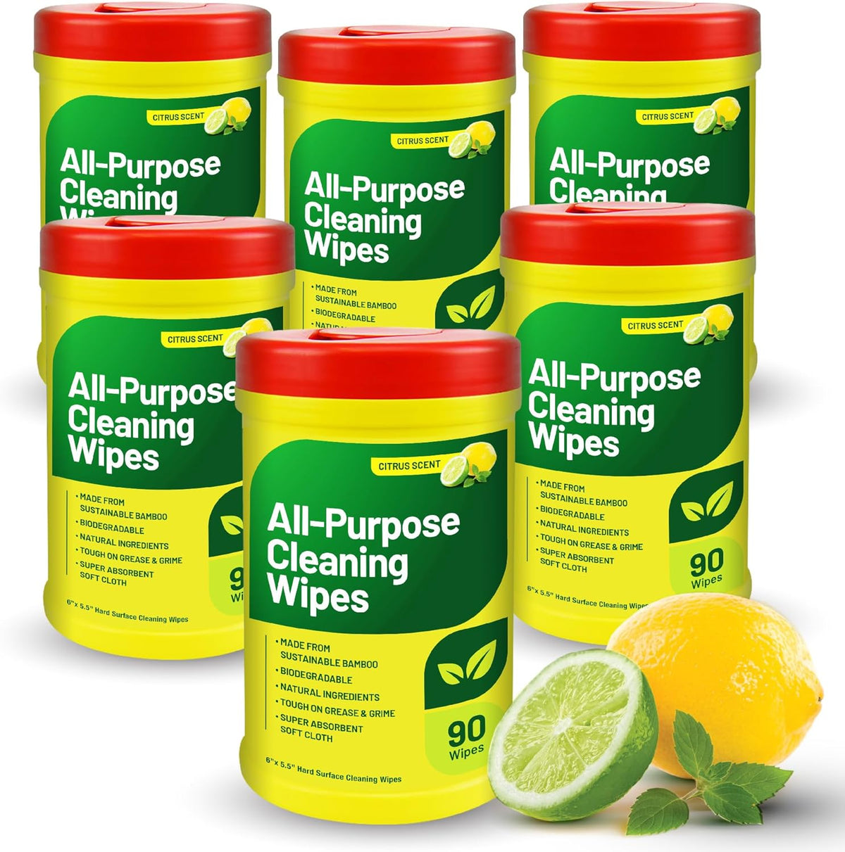 RTS Companies Inc All-Purpose Cleaning Wipes, Citrus Scent, Biodegradable, Multi-Surface, 90 Wipes