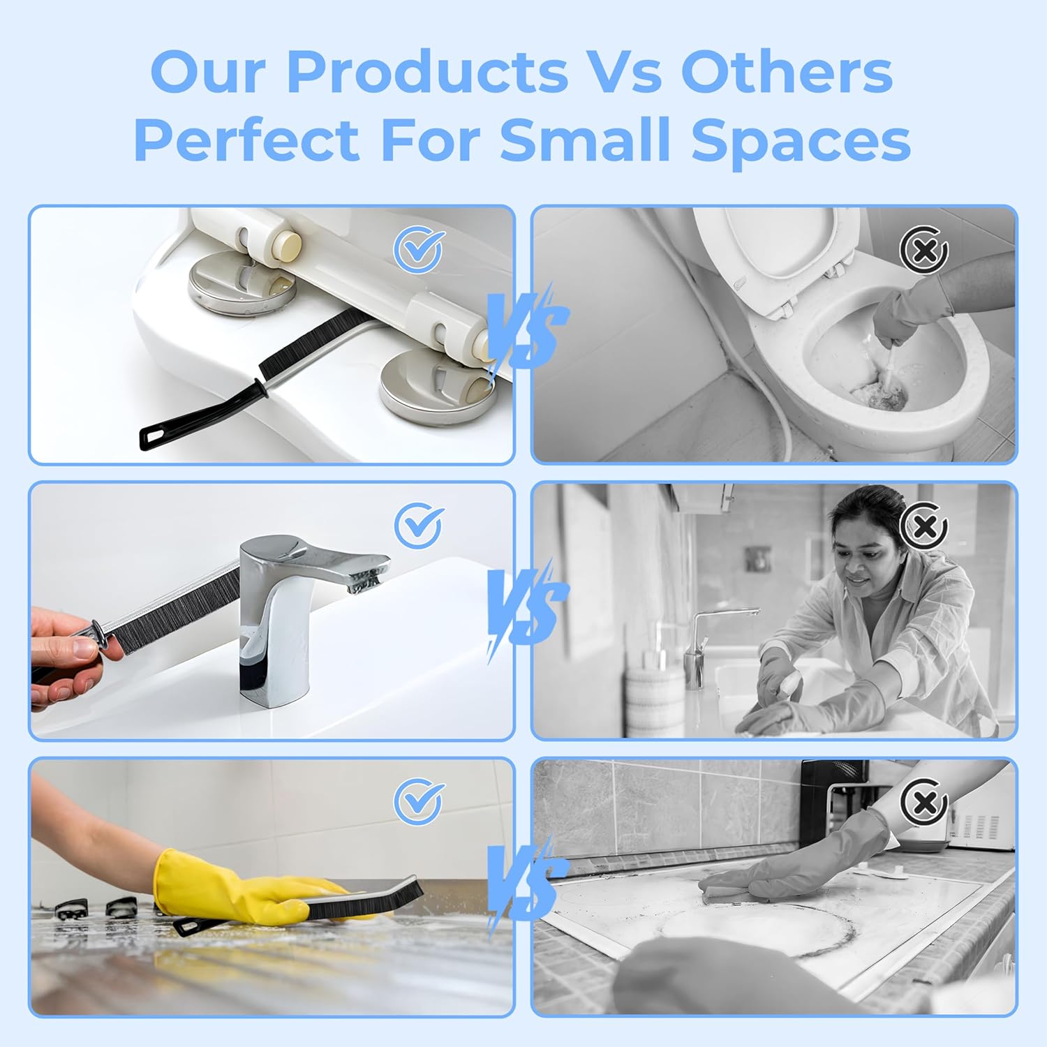 Crevice Cleaning Brush, Hard-Bristled Gap Scrub Brush, Toilet Gap Cleaning Brush Tool, for Scrub