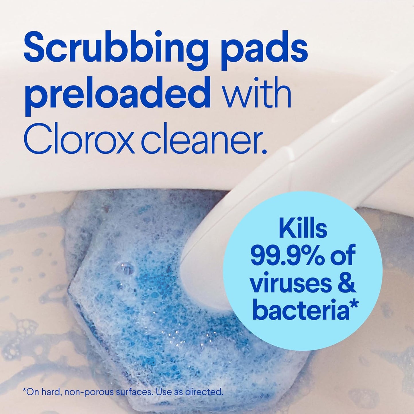 CLOROX Original Toilet Cleaning System, ToiletWand, Storage Caddy, 6 Refill Heads, Dorm Room