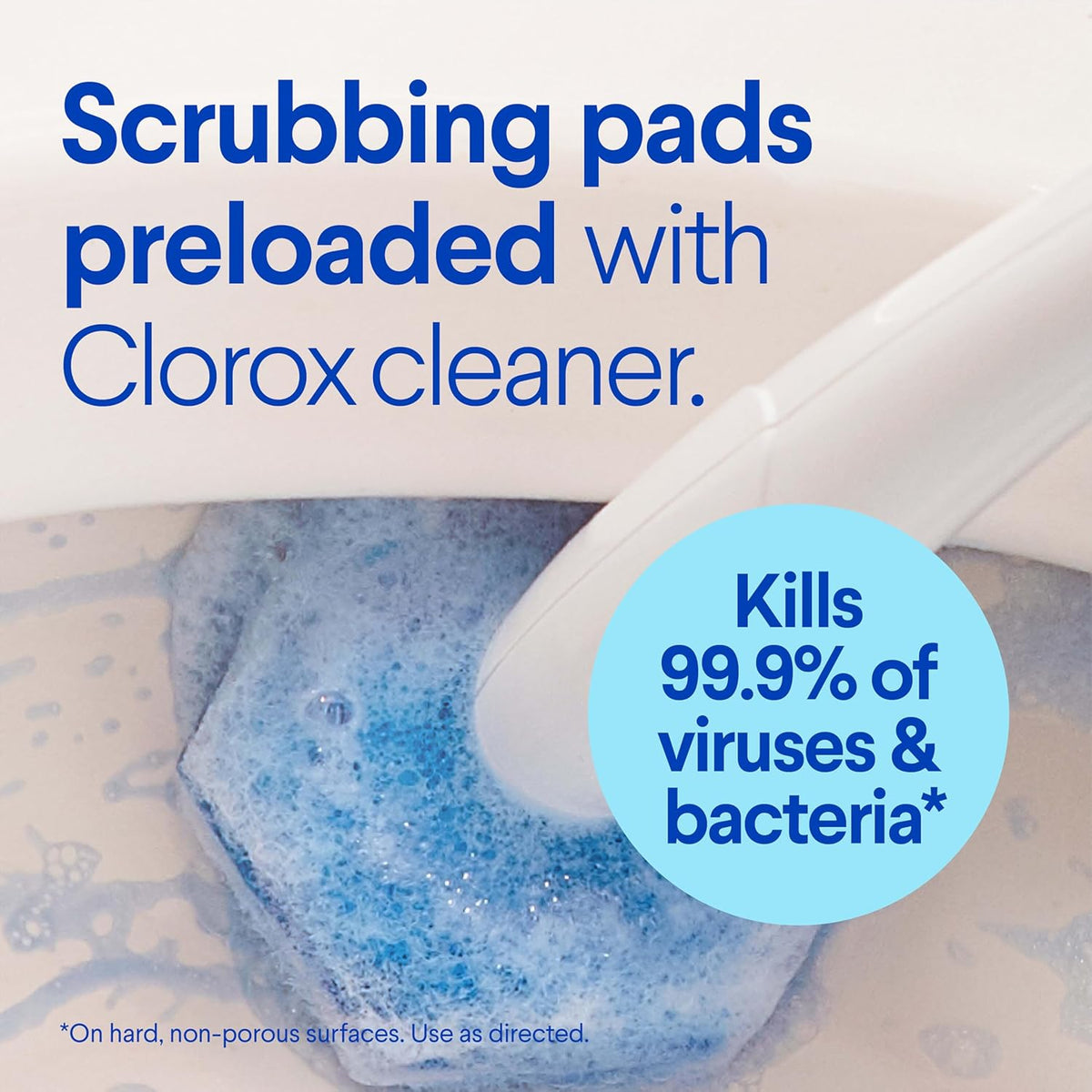 CLOROX Original Toilet Cleaning System, ToiletWand, Storage Caddy, 6 Refill Heads, Dorm Room