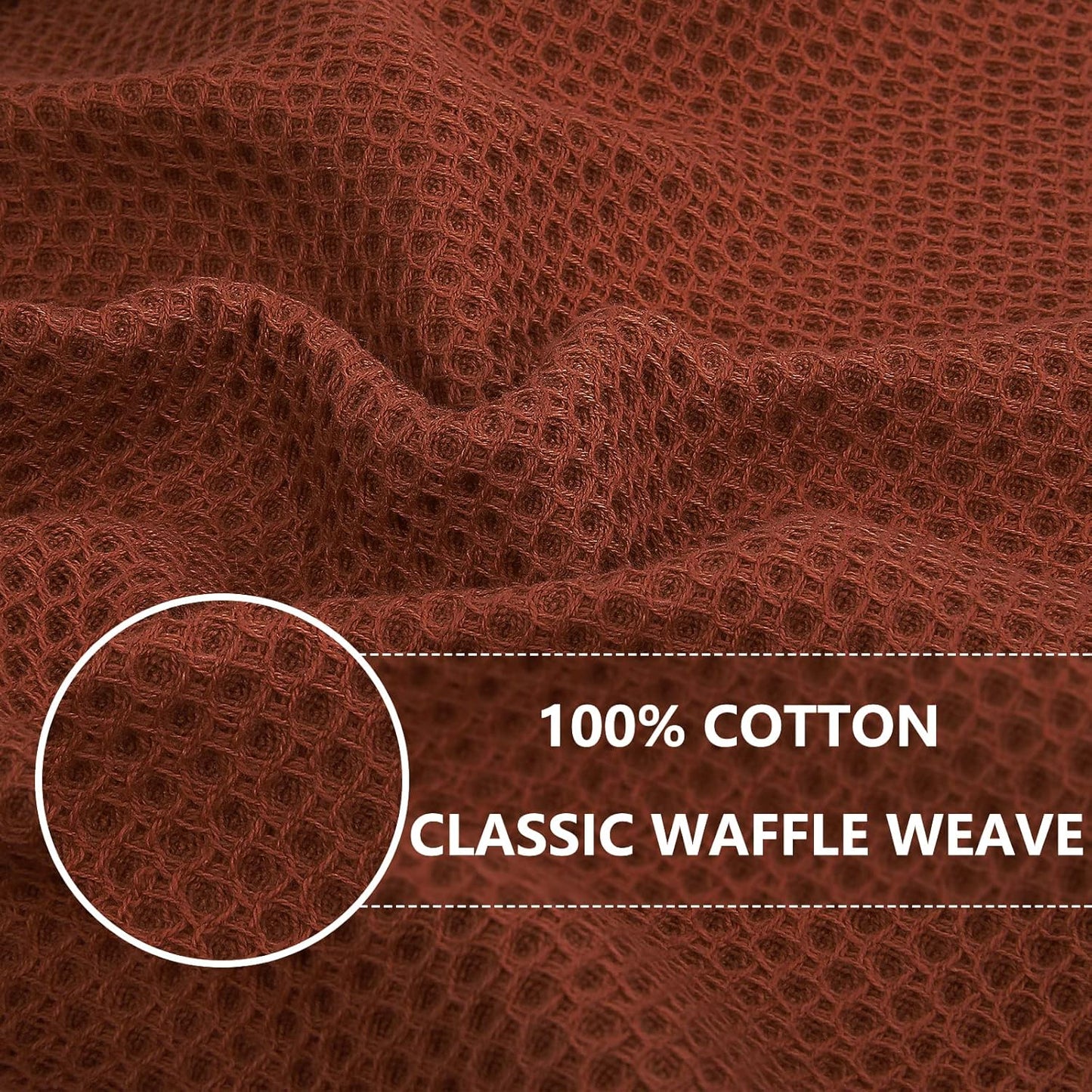 Homaxy 100% Cotton Waffle Weave Kitchen Dish Cloths, Ultra Soft Absorbent Quick Drying Dish Towels