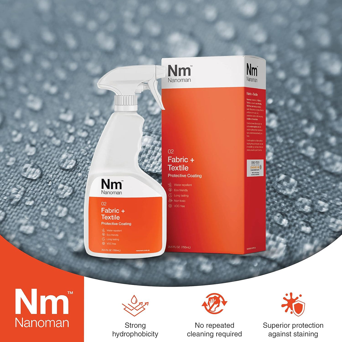 Nanoman Fabric & Textile Protector Spray | Invisible, Waterproof, Stain-Resistant | Safe for All