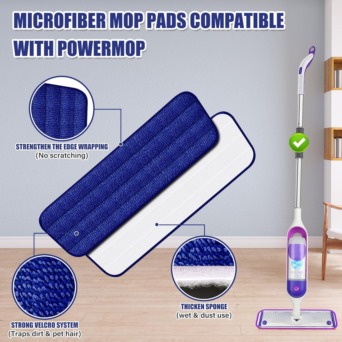 Microfiber Spray Mop for Floors Cleaning: Wet Dry Hardwood Floor Mops with 3 Washable Reusable Pads