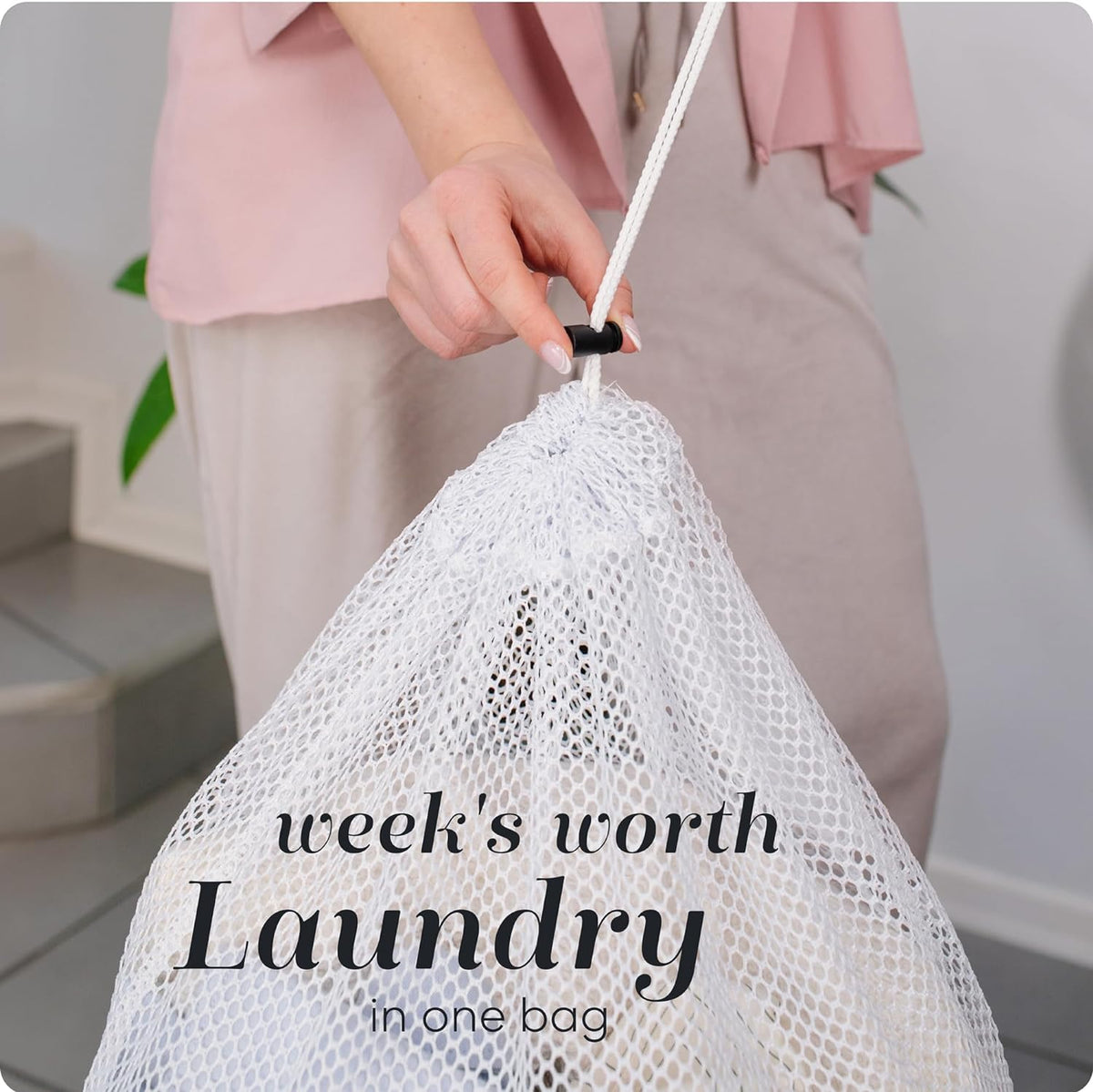 Handy Laundry Mesh XL Laundry Bag - Durable, Machine Washable with Secure Drawstring Closure