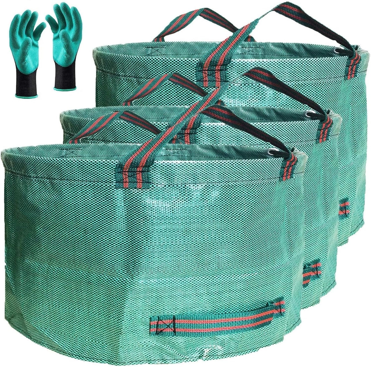 Professional 3-Pack 63 Gallons Lawn Garden Bags (D31, H19 inches) Reusable Yard Waste Bag with