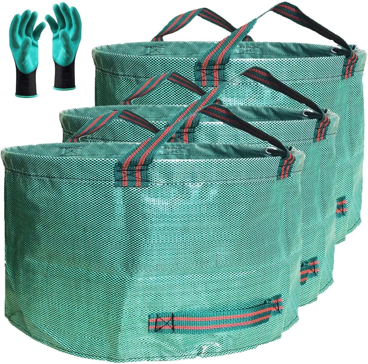Professional 3-Pack 63 Gallons Lawn Garden Bags (D31, H19 inches) Reusable Yard Waste Bag with